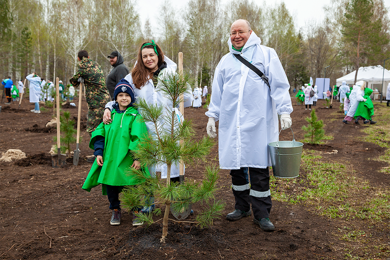 A campaign to plant Siberian pines in Nizhnekamsk opened the second season of SIBUR's Green Formula reforestation and climate-action program
